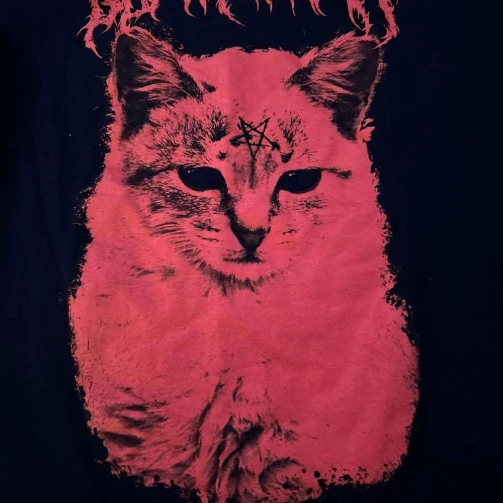 Lucipurr Cat T-Shirt - Black and Orange